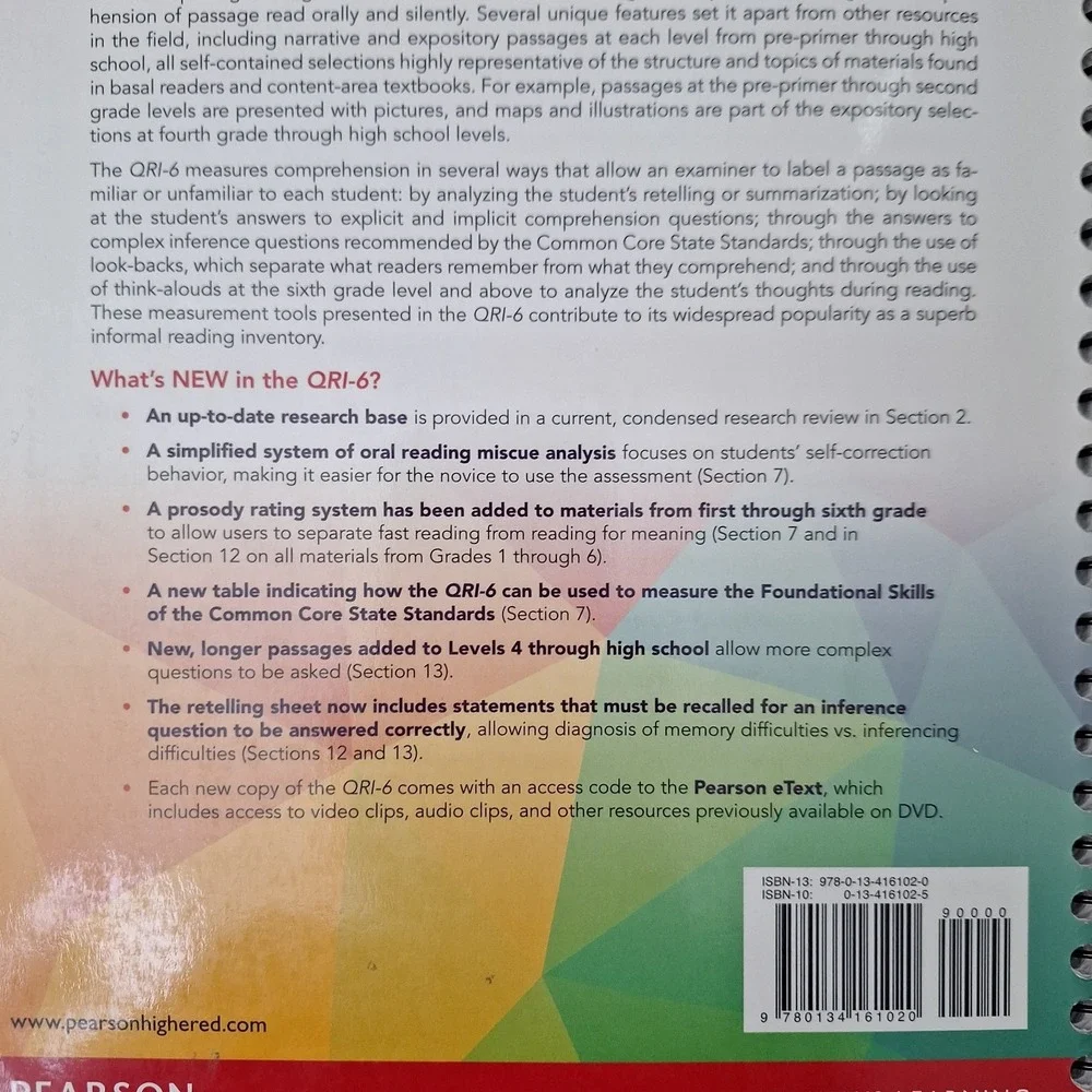 Qualitative Reading Inventory (6th Edition) - Spiral-bound - VERY GOOD